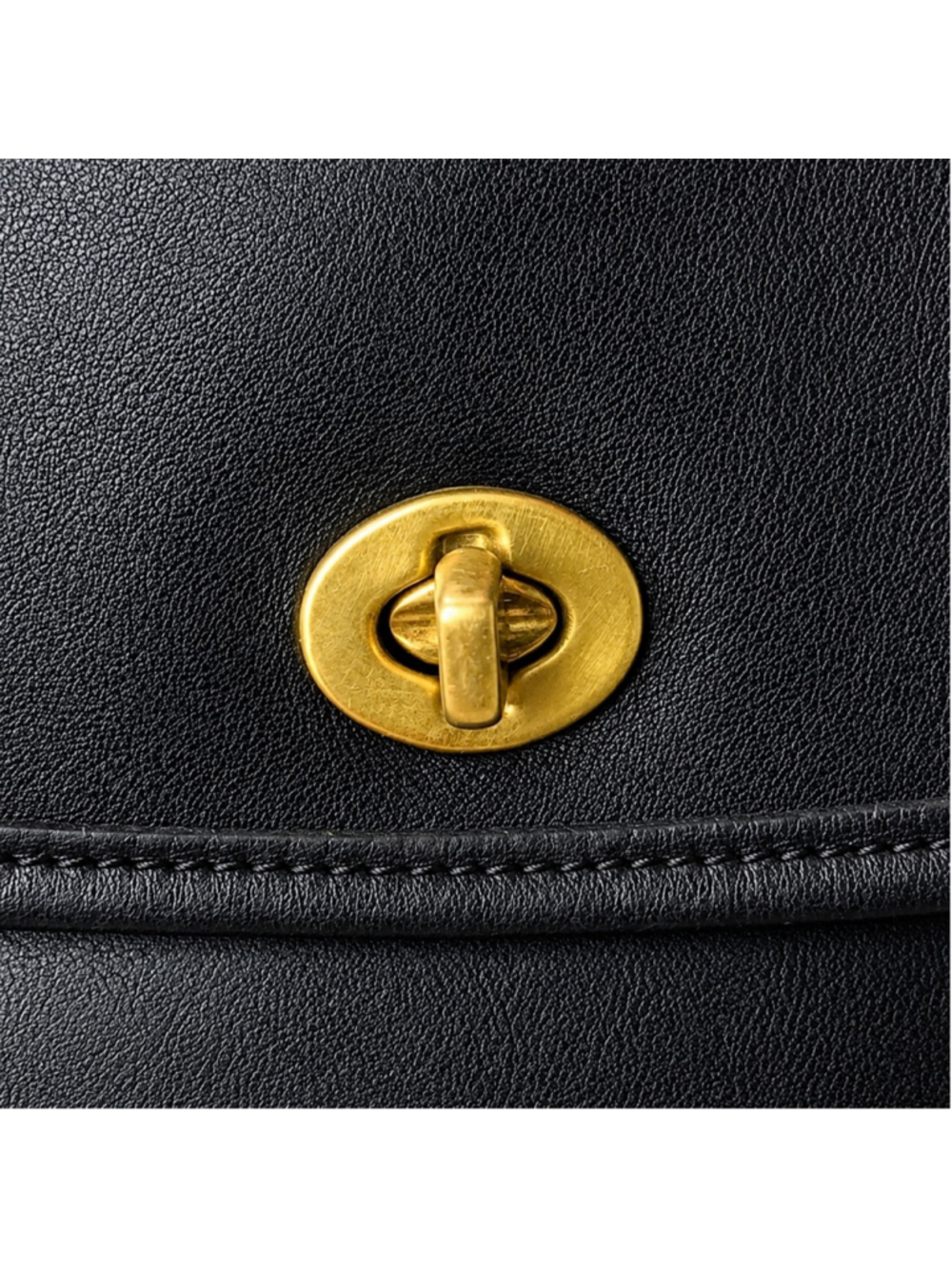 Vintage COACH Black Leather Large Side Pack Turn Lock Shoulder Bag USA 9979 - Picture 6 of 17